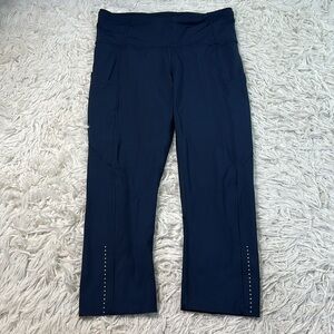 Lululemon Fast & Free Crop II *Nulux 19" True Navy